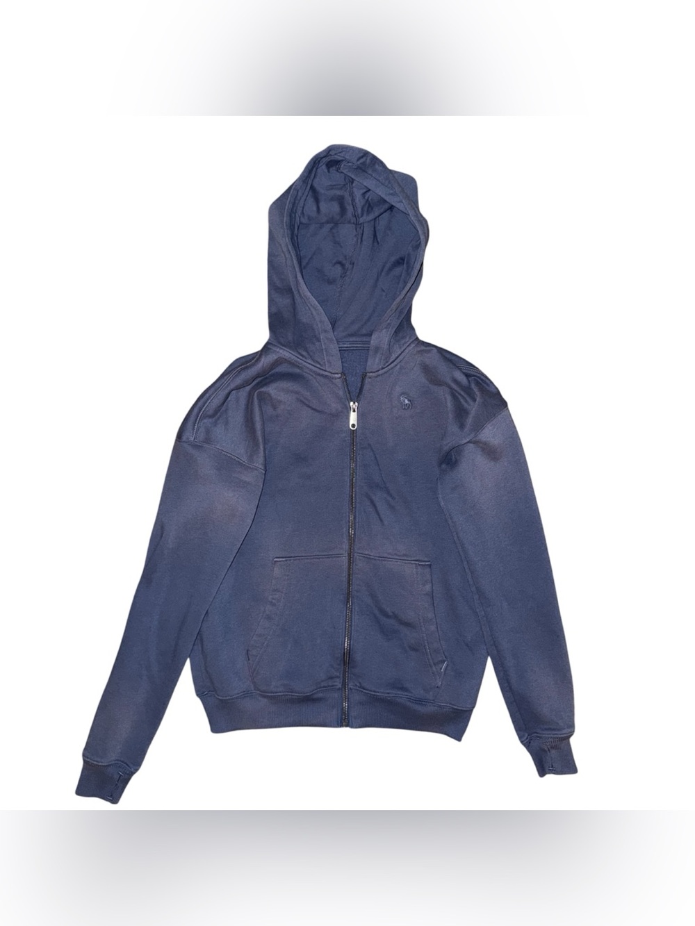 Abercrombie Kids A&F Essentials Relaxed Fit Full Zip Navy Hoodie